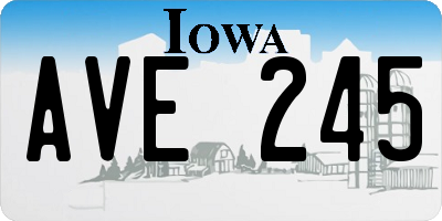IA license plate AVE245