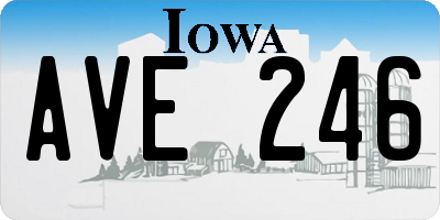IA license plate AVE246