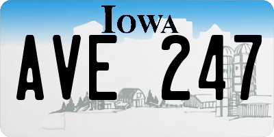 IA license plate AVE247