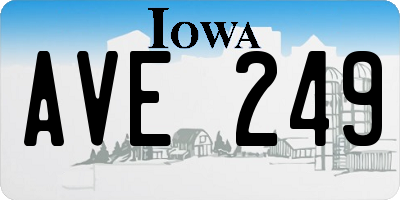 IA license plate AVE249