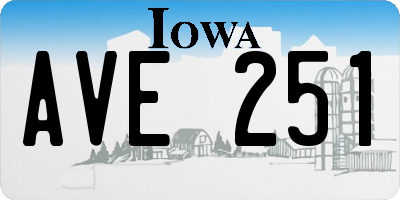 IA license plate AVE251
