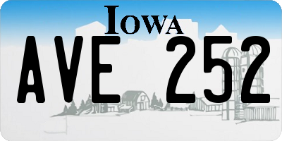 IA license plate AVE252