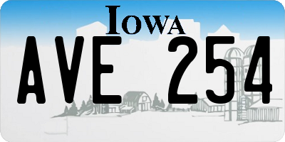 IA license plate AVE254