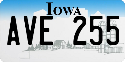 IA license plate AVE255