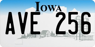 IA license plate AVE256