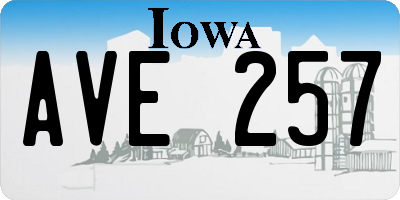 IA license plate AVE257
