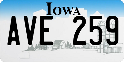IA license plate AVE259