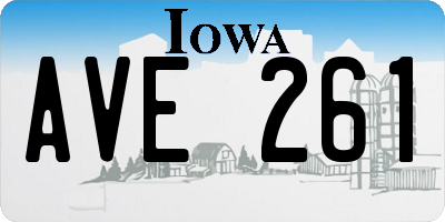 IA license plate AVE261
