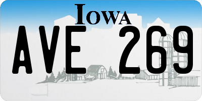IA license plate AVE269