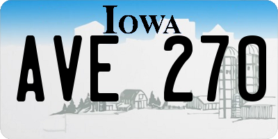 IA license plate AVE270