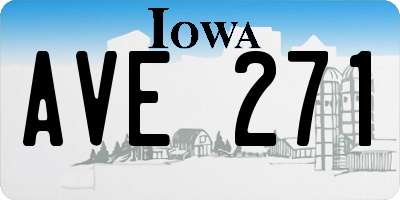 IA license plate AVE271