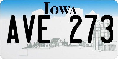 IA license plate AVE273