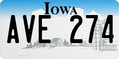 IA license plate AVE274
