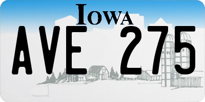 IA license plate AVE275