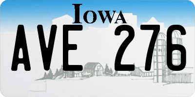 IA license plate AVE276
