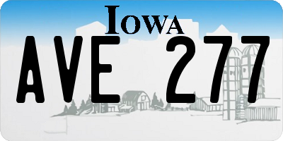 IA license plate AVE277