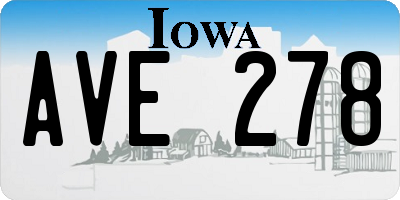 IA license plate AVE278