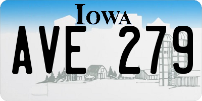 IA license plate AVE279
