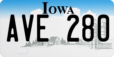 IA license plate AVE280
