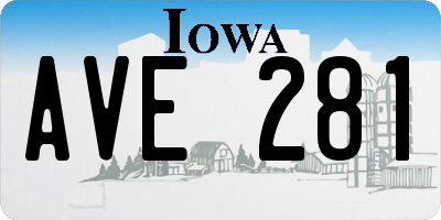 IA license plate AVE281
