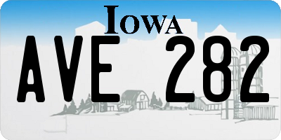 IA license plate AVE282
