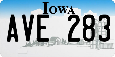 IA license plate AVE283