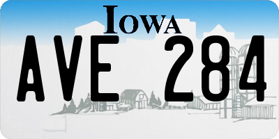 IA license plate AVE284