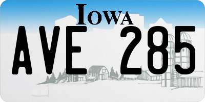 IA license plate AVE285
