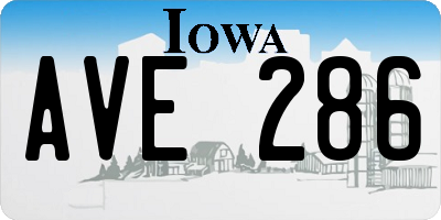 IA license plate AVE286