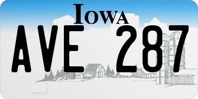 IA license plate AVE287