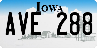 IA license plate AVE288