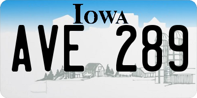 IA license plate AVE289