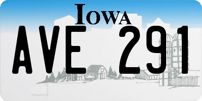 IA license plate AVE291