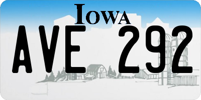 IA license plate AVE292