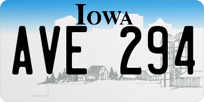 IA license plate AVE294