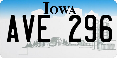 IA license plate AVE296