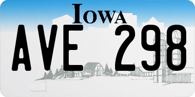 IA license plate AVE298