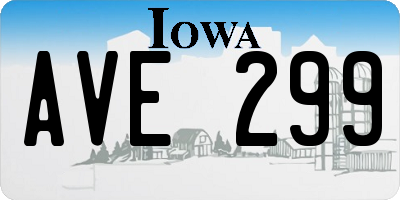 IA license plate AVE299