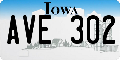 IA license plate AVE302