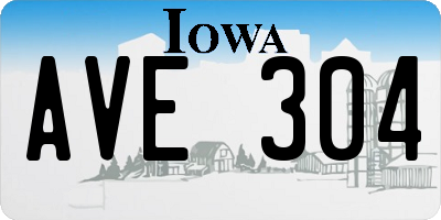 IA license plate AVE304