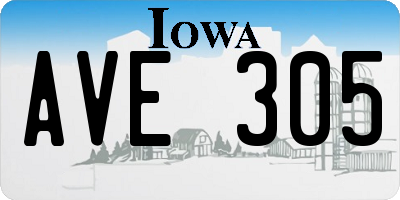 IA license plate AVE305