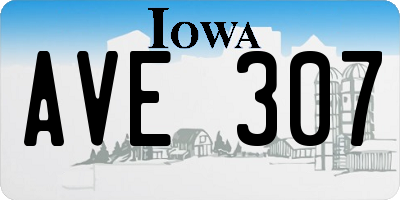 IA license plate AVE307