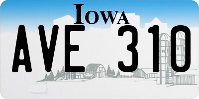 IA license plate AVE310
