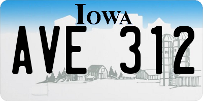 IA license plate AVE312