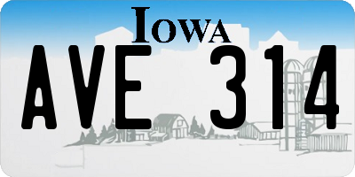 IA license plate AVE314