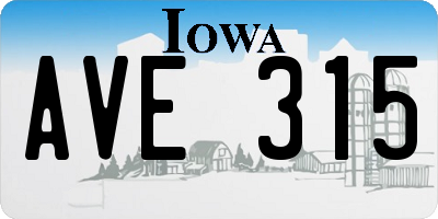 IA license plate AVE315