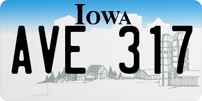IA license plate AVE317