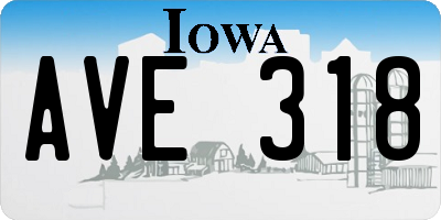IA license plate AVE318