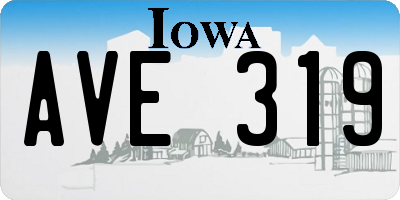 IA license plate AVE319