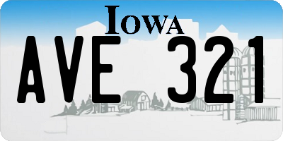 IA license plate AVE321